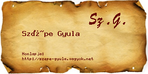 Szépe Gyula névjegykártya