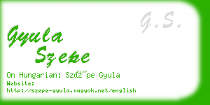 gyula szepe business card